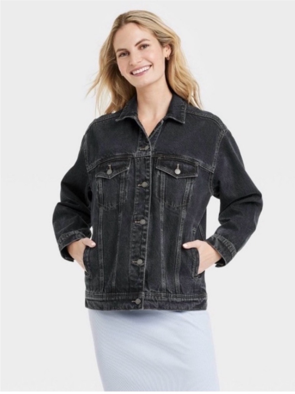 Universal Thread Black Oversized Denim Jacket
